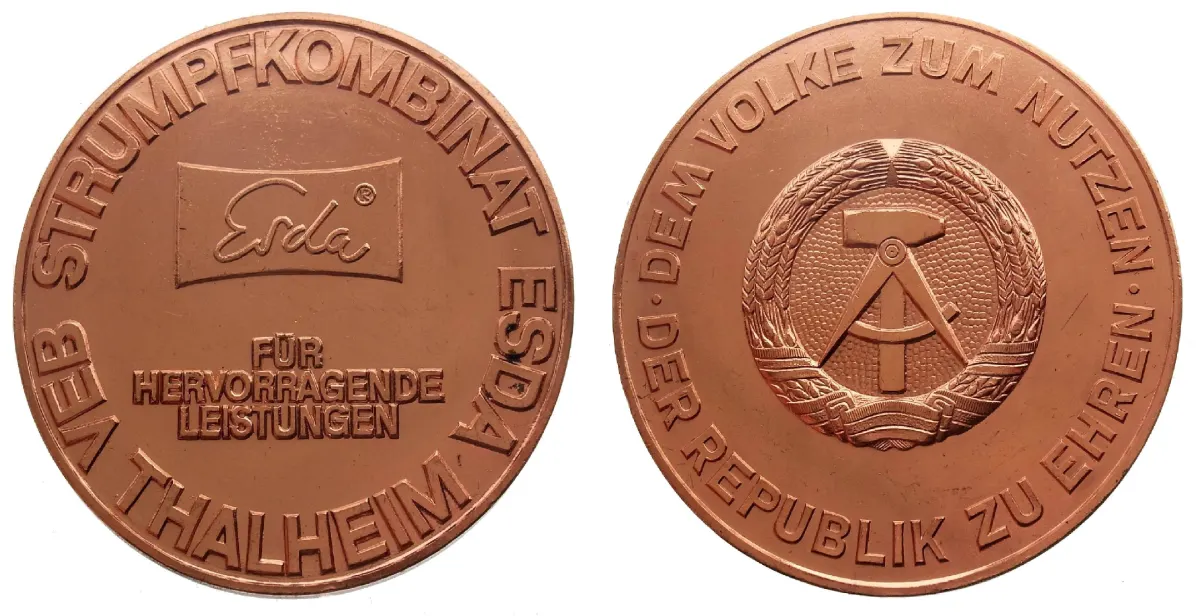 VEB Strumpfkombinat ESDA Thalheim - Für hervorragende Leistungen